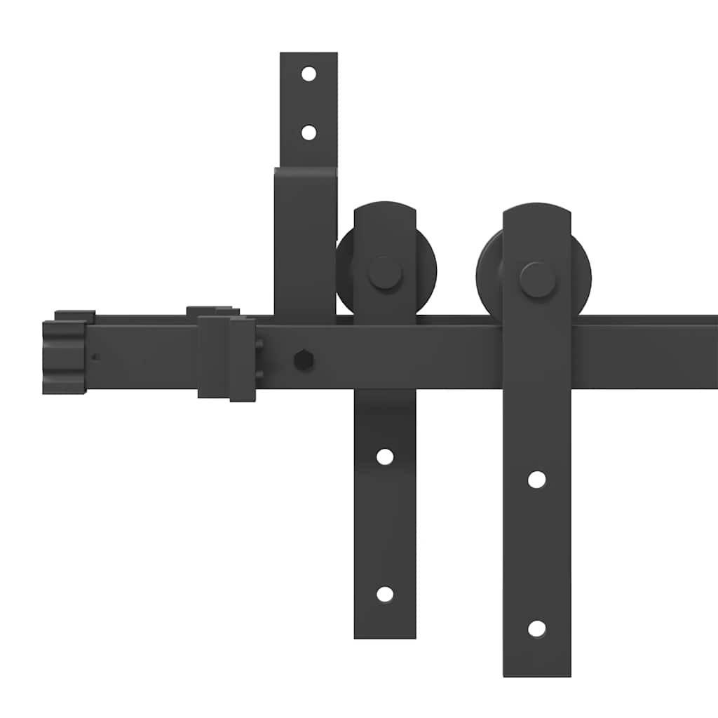 Schiebetürbeschlag-Set 183 cm Stahl Schwarz