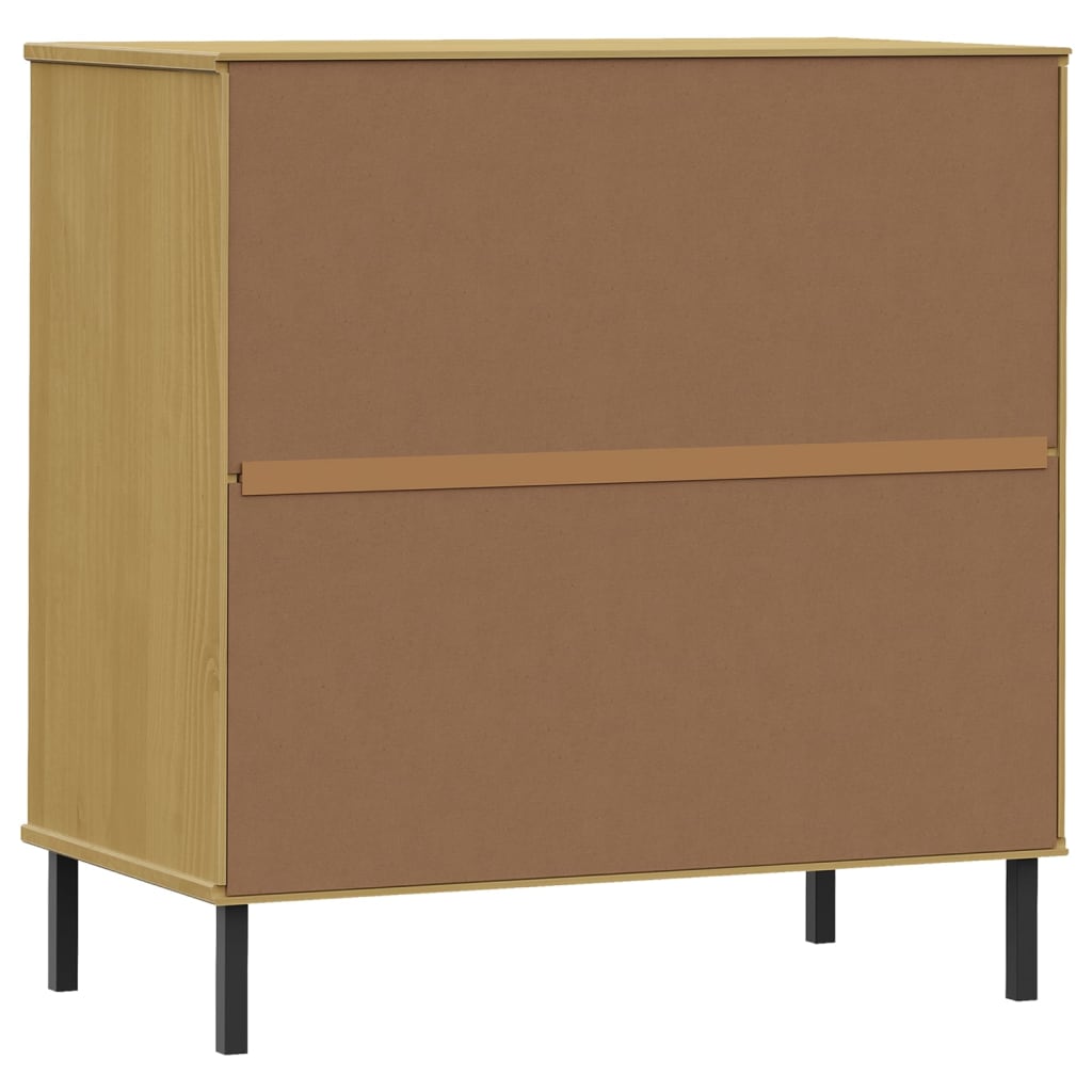 Sideboard OSLO mit 3 Schubladen Grau 77x40x79,5 cm Massivholz