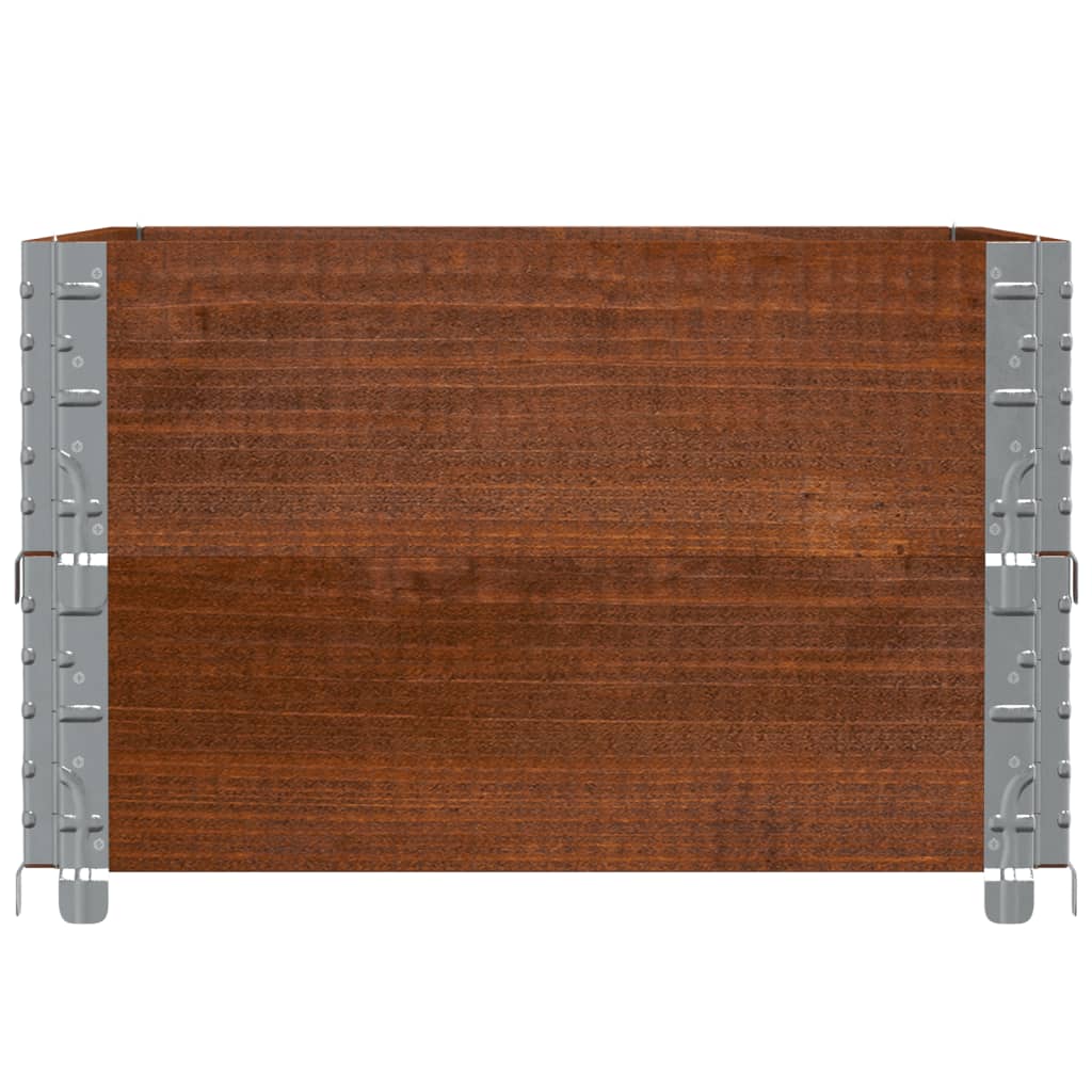 Paletten-Aufsatzrahmen Schwarz 80x60 cm Massivholz Kiefer