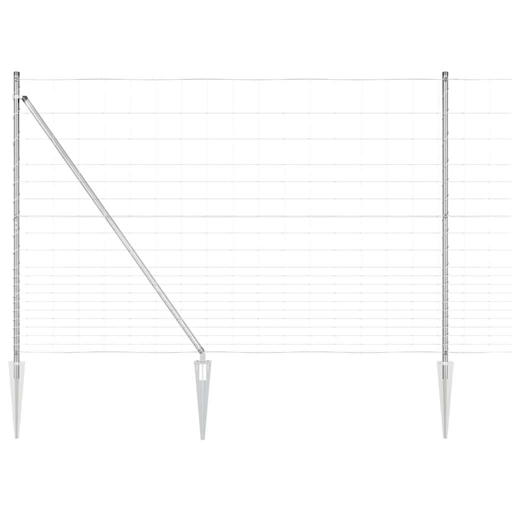 Ground Fix Geschweißter Drahtzaun 25 x 0,8 m Silber Netz