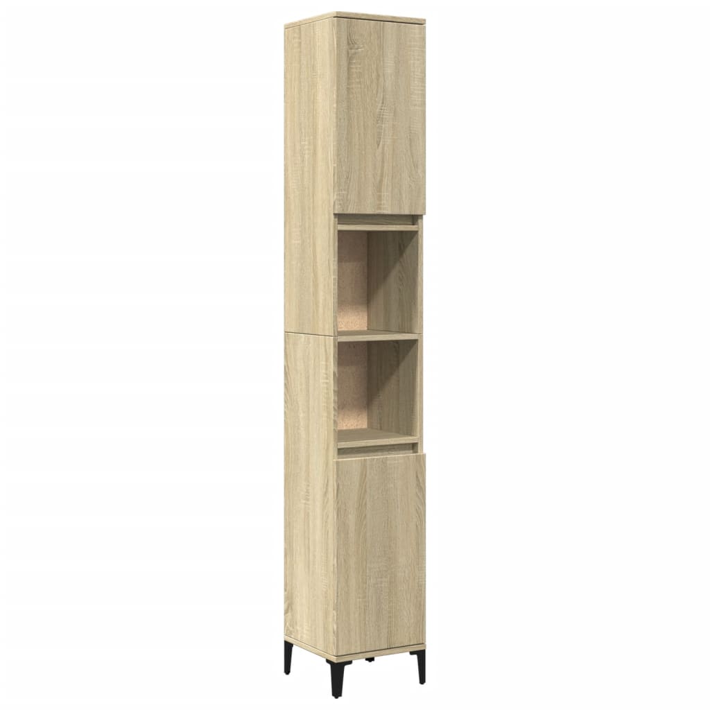 Badschrank Weiß 30x30x190 cm Holzwerkstoff