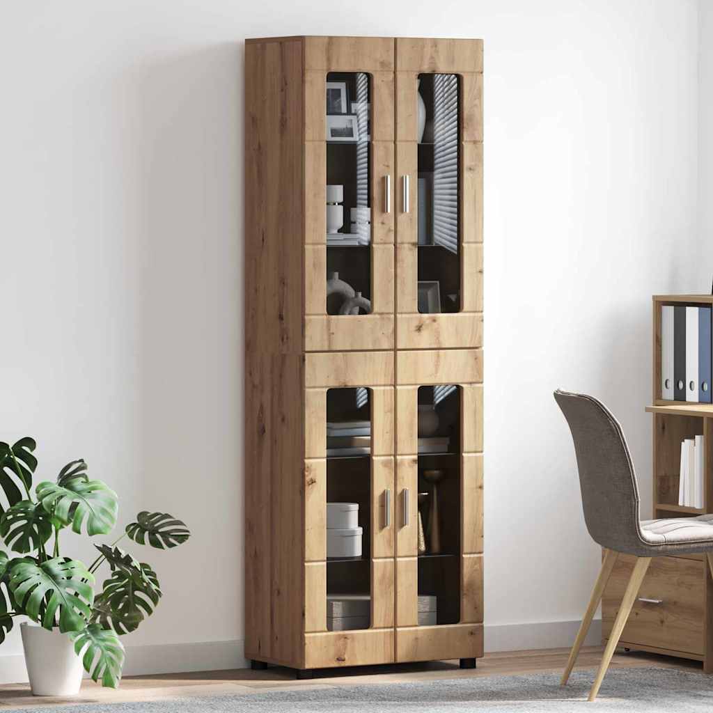 Highboard mit Regal FLORIN Weiß 60 x 35 x 182 cm Holzwerkstoff
