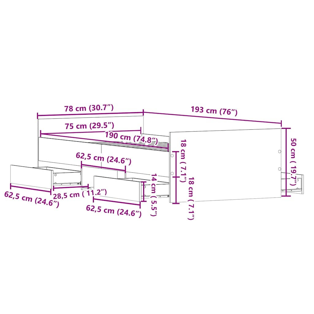 Bettgestell mit Kopf- und Fußteil Weiß 100x200 cm