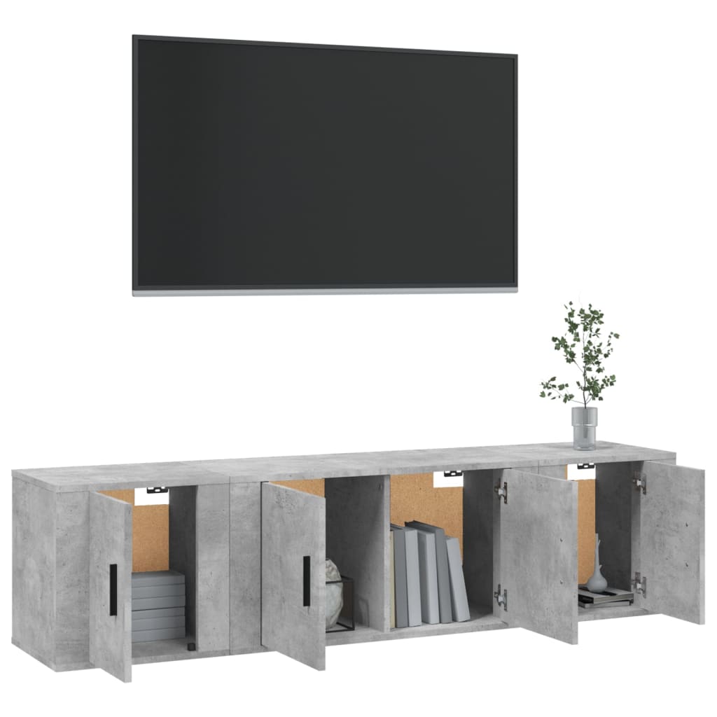 3-tlg. TV-Schrank-Set Weiß Holzwerkstoff