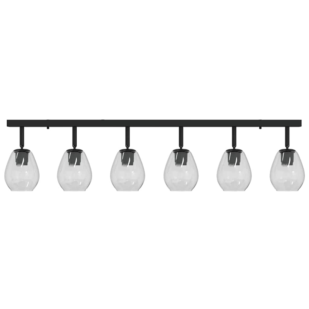 Deckenstrahler Schwarz 13 x 13 x 26 cm Glas und Metall