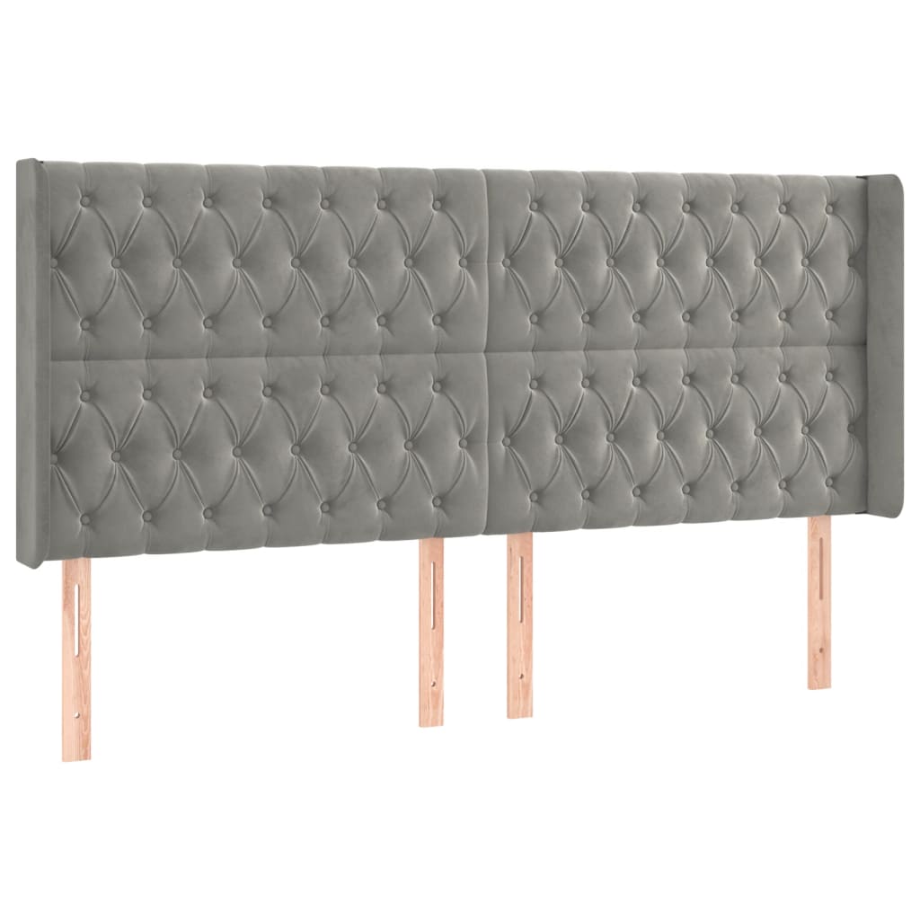 Kopfteil mit Ohren Dunkelblau 93x16x78/88 cm Samt