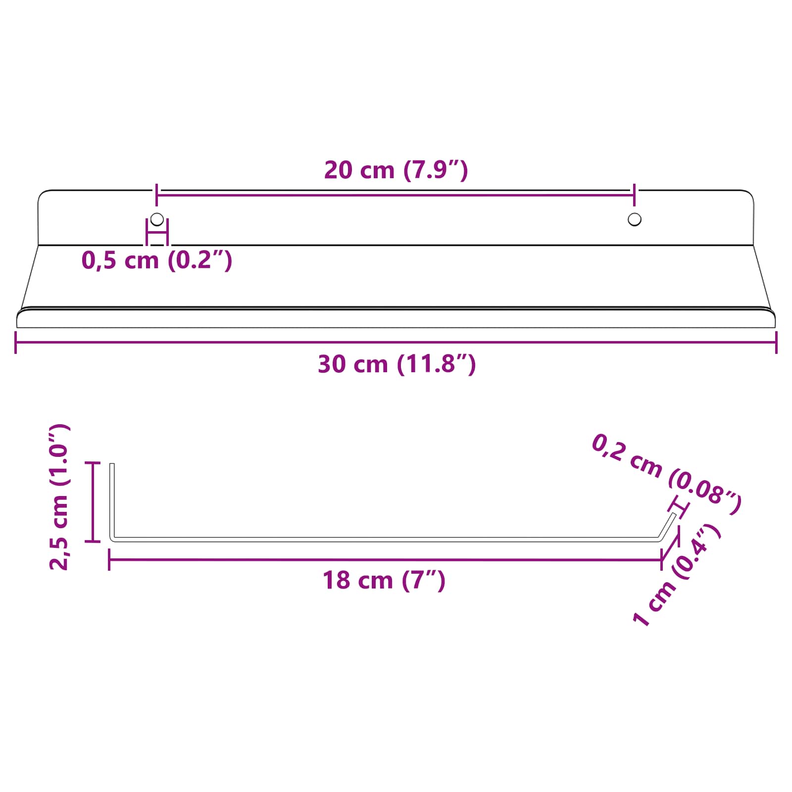 Schwebendes Regal 3 pcs Schwarz 40 x 9 x 2,5 cm Stahl
