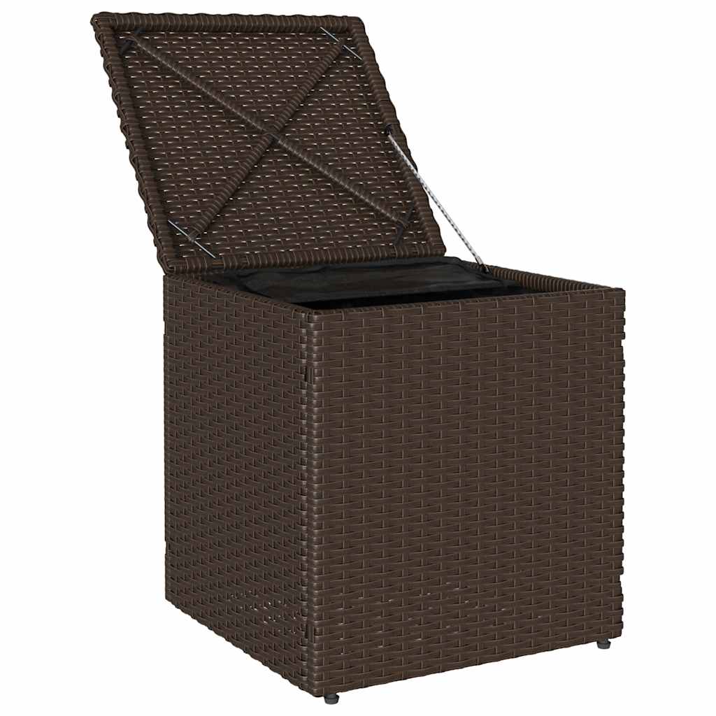 Gartenhocker mit Kissen 2 Stk. Schwarz 40x40x43 cm Poly Rattan