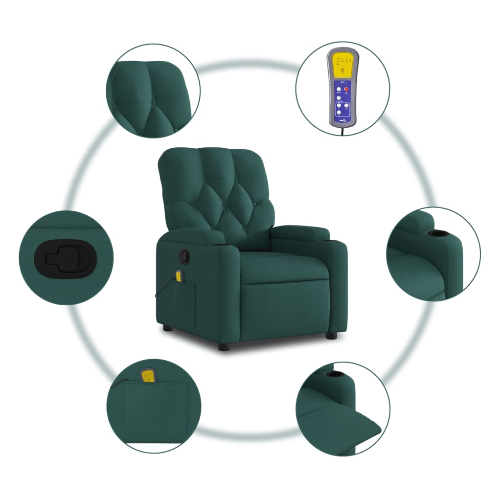 Massage-Relaxsessel, hellgrauer Stoff