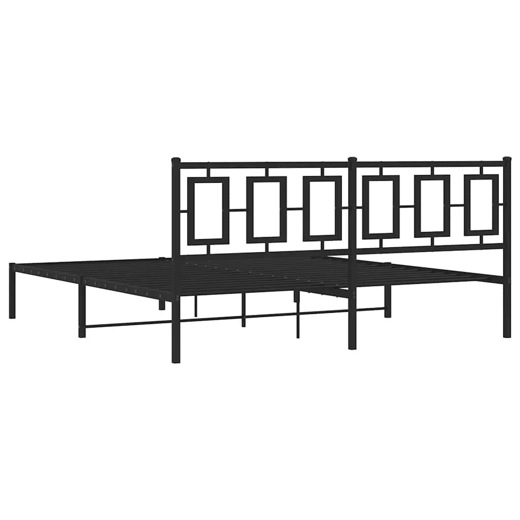 Bettgestell mit Kopf- und Fußteil Metall Weiß 180x200 cm