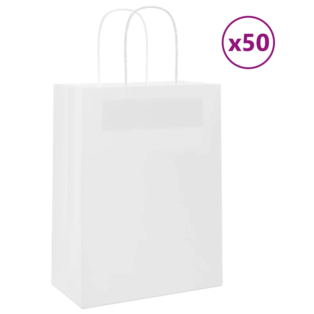 Papiertragetaschen 50 Stk. mit Henkeln Braun 21x11x36 cm