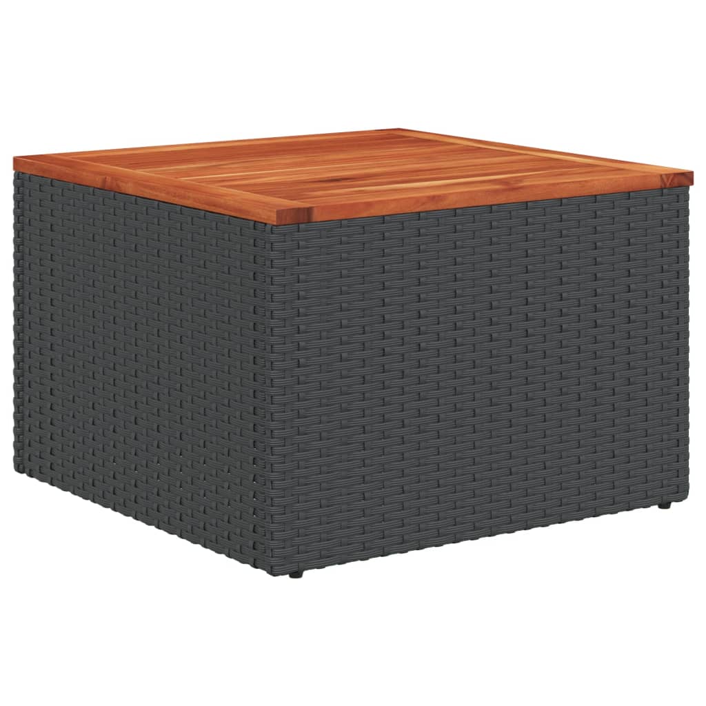 10-teiliges Gartensofa-Set mit Kissen, schwarzes Polyrattan