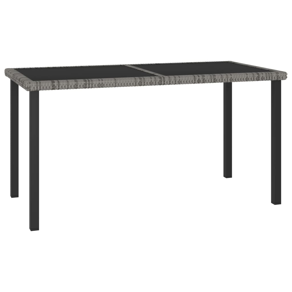 Garten-Esstisch Schwarz 140x70x73 cm Poly Rattan