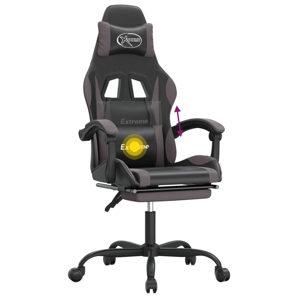 Gaming-Stuhl Drehbar Schwarz und Grün Kunstleder