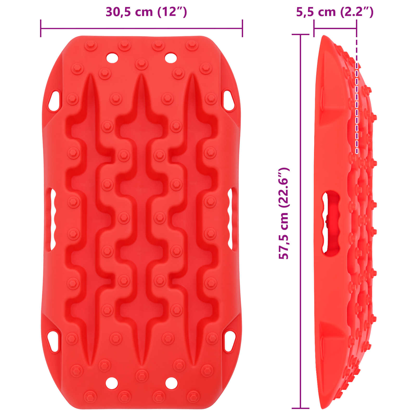 Traktionsmatten 2 Stk. Blau 106x30,5x7 cm Nylon