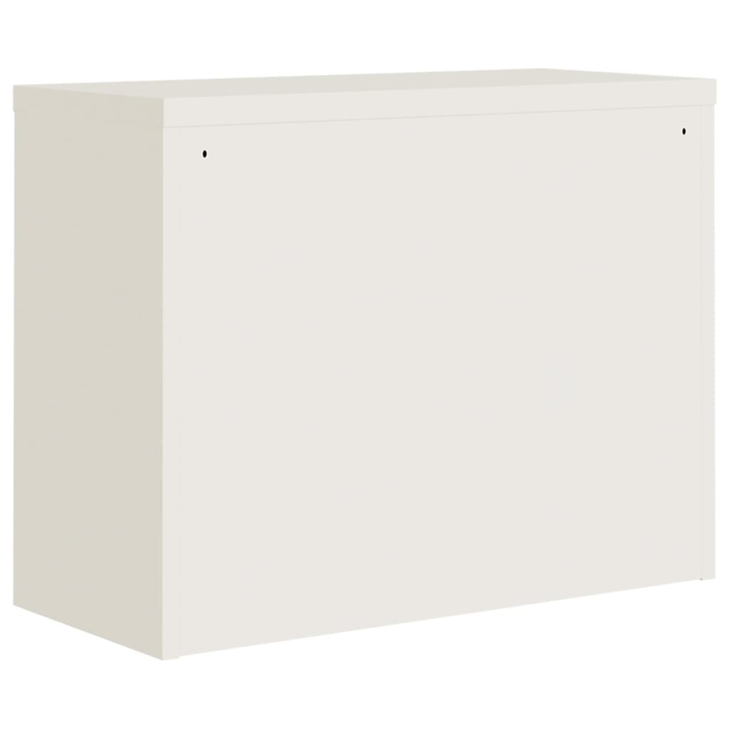 Aktenschrank mit 2 Türen Grau 90 cm Stahl