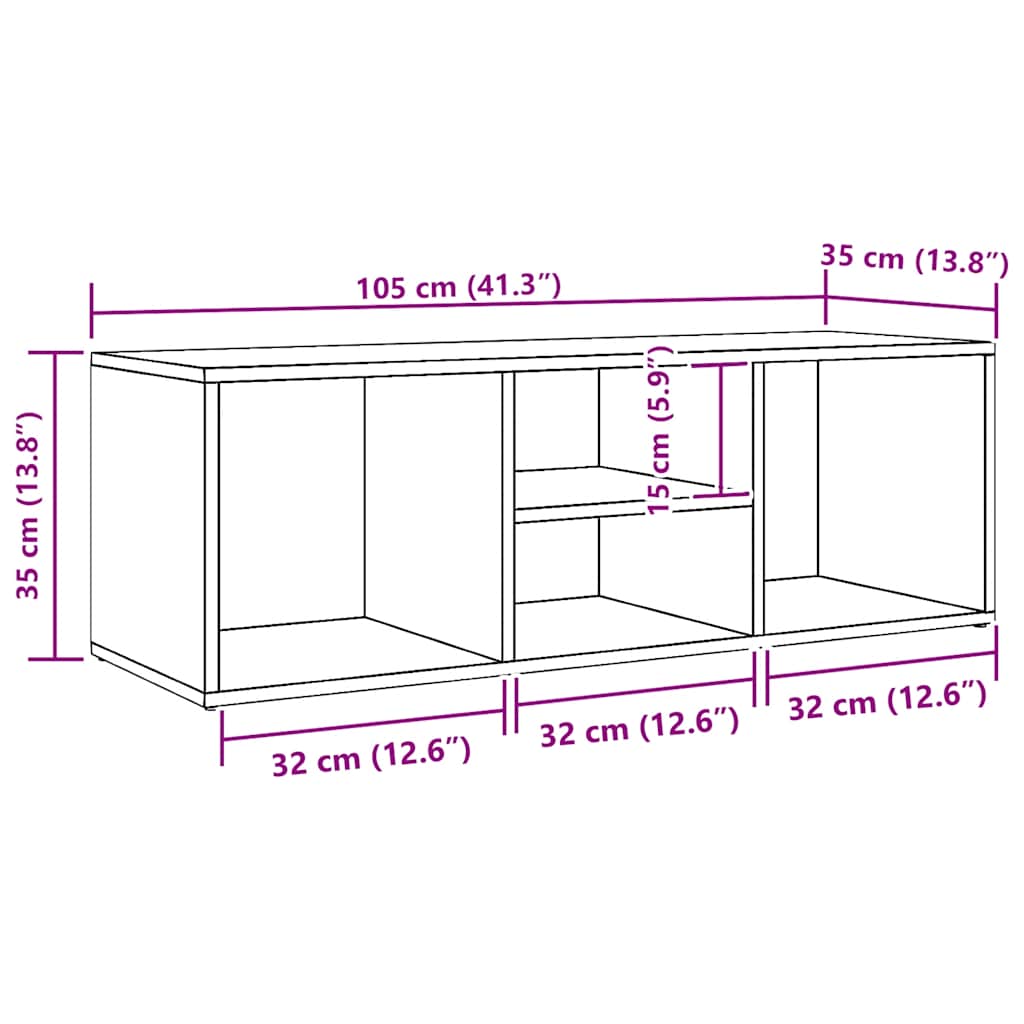 Schuhbank Weiß 105x35x35 cm Holzwerkstoff