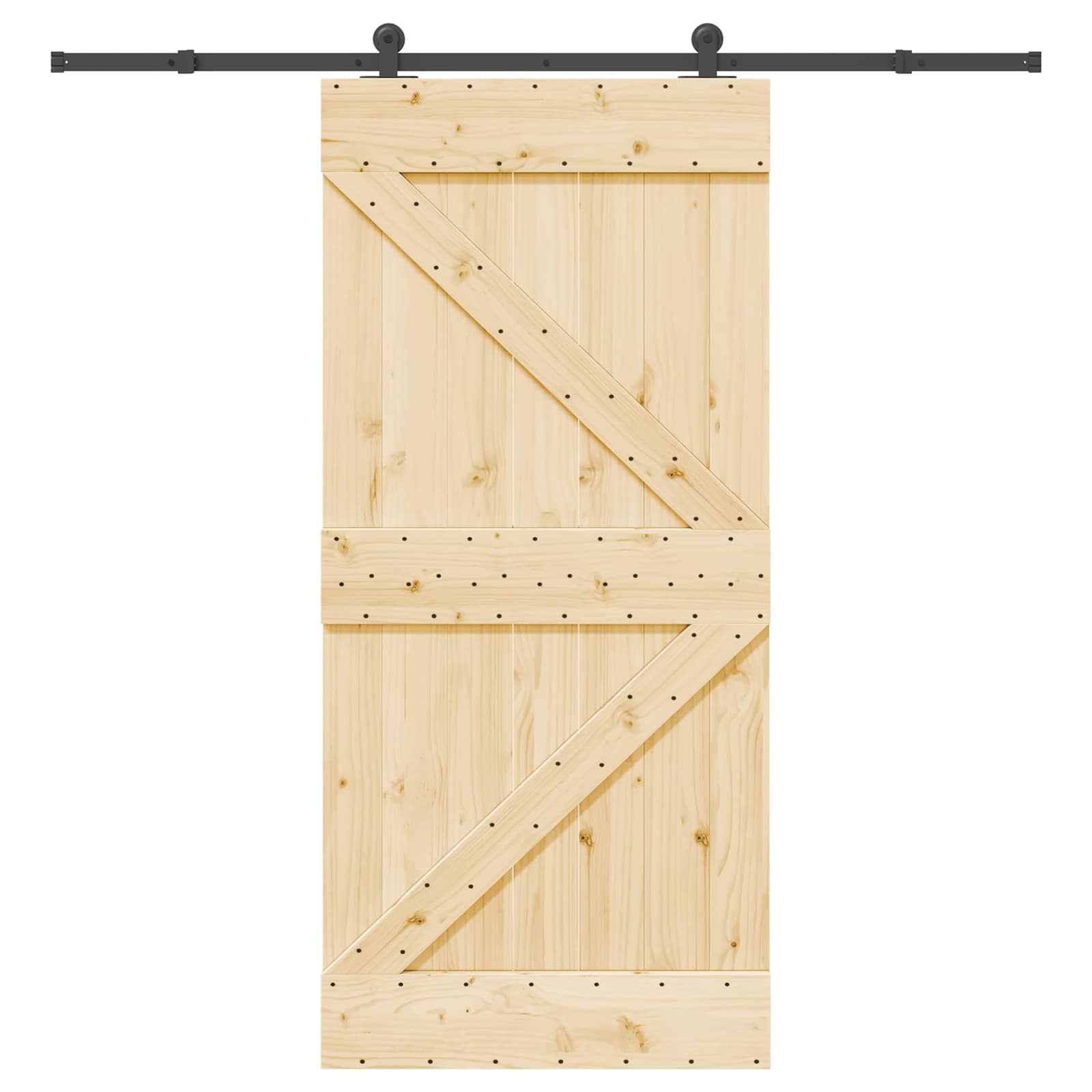 Schiebetür NARVIK Natürlich und Schwarz 70 x 210 cm (213,5 cm)