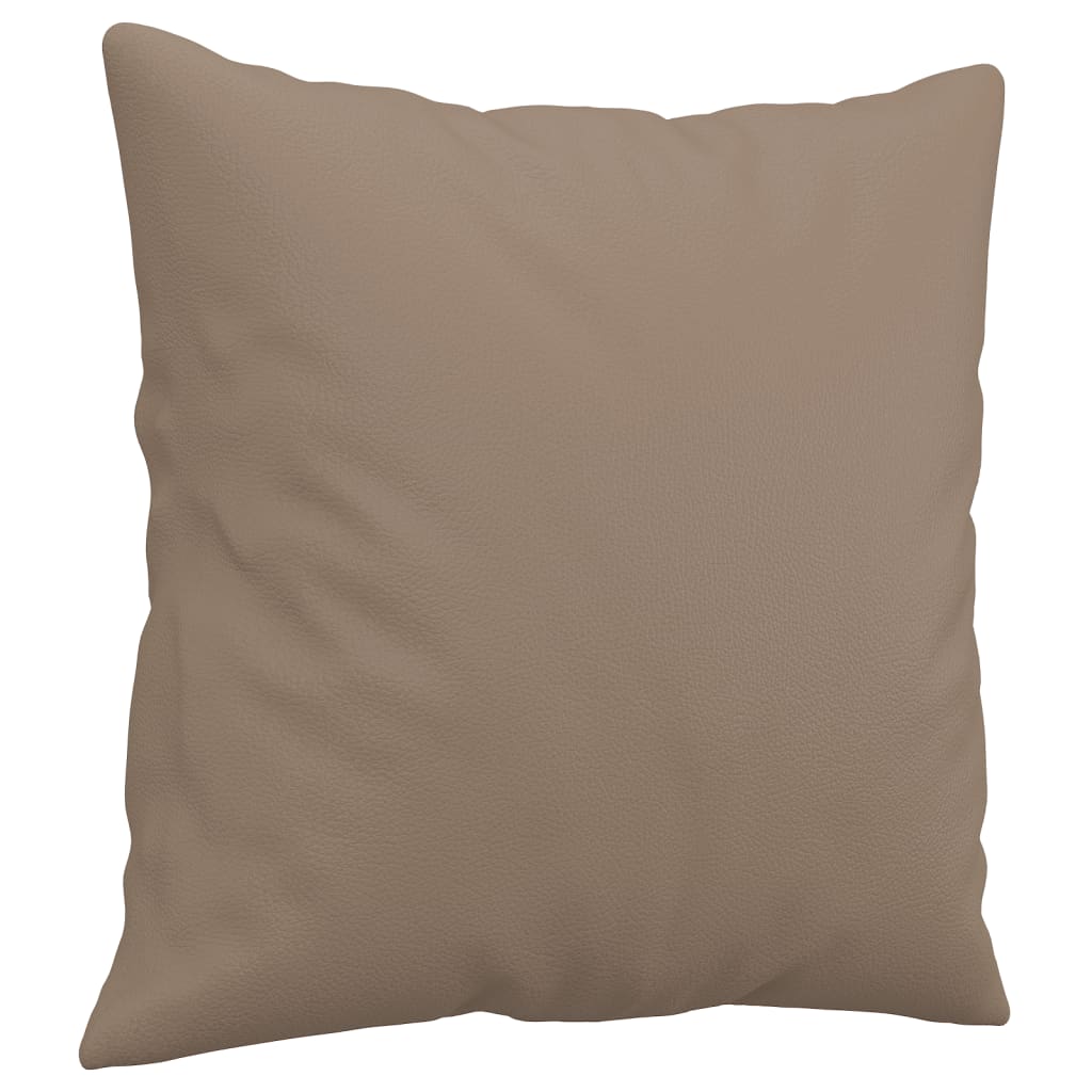 2-Sitzer-Sofa mit Zierkissen Creme 120 cm Kunstleder