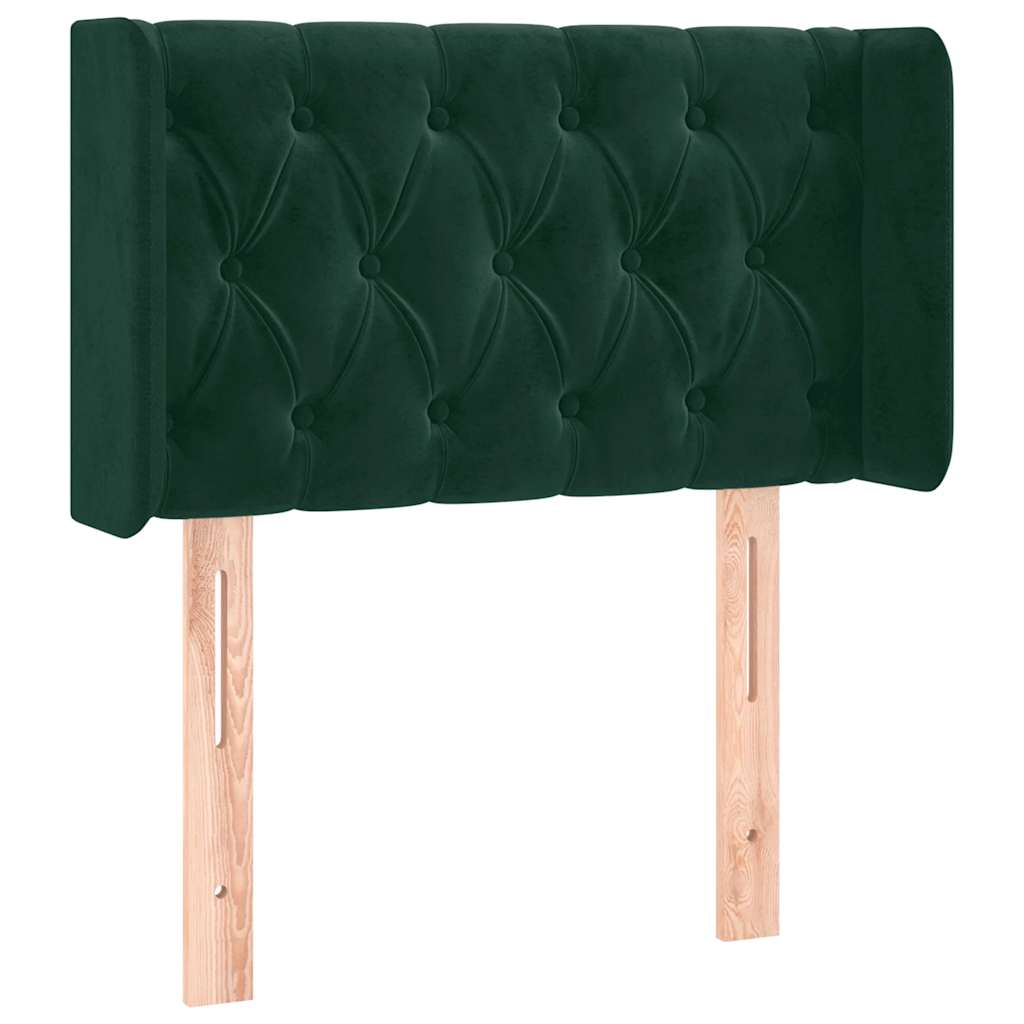 Kopfteil mit Ohren Dunkelblau 93x16x78/88 cm Samt