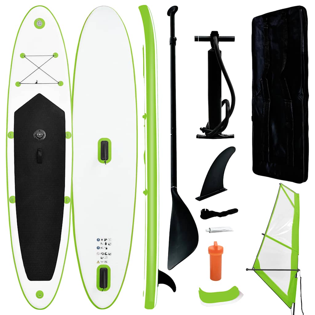 Aufblasbares SUP-Board mit Segel Set Rot und Weiß