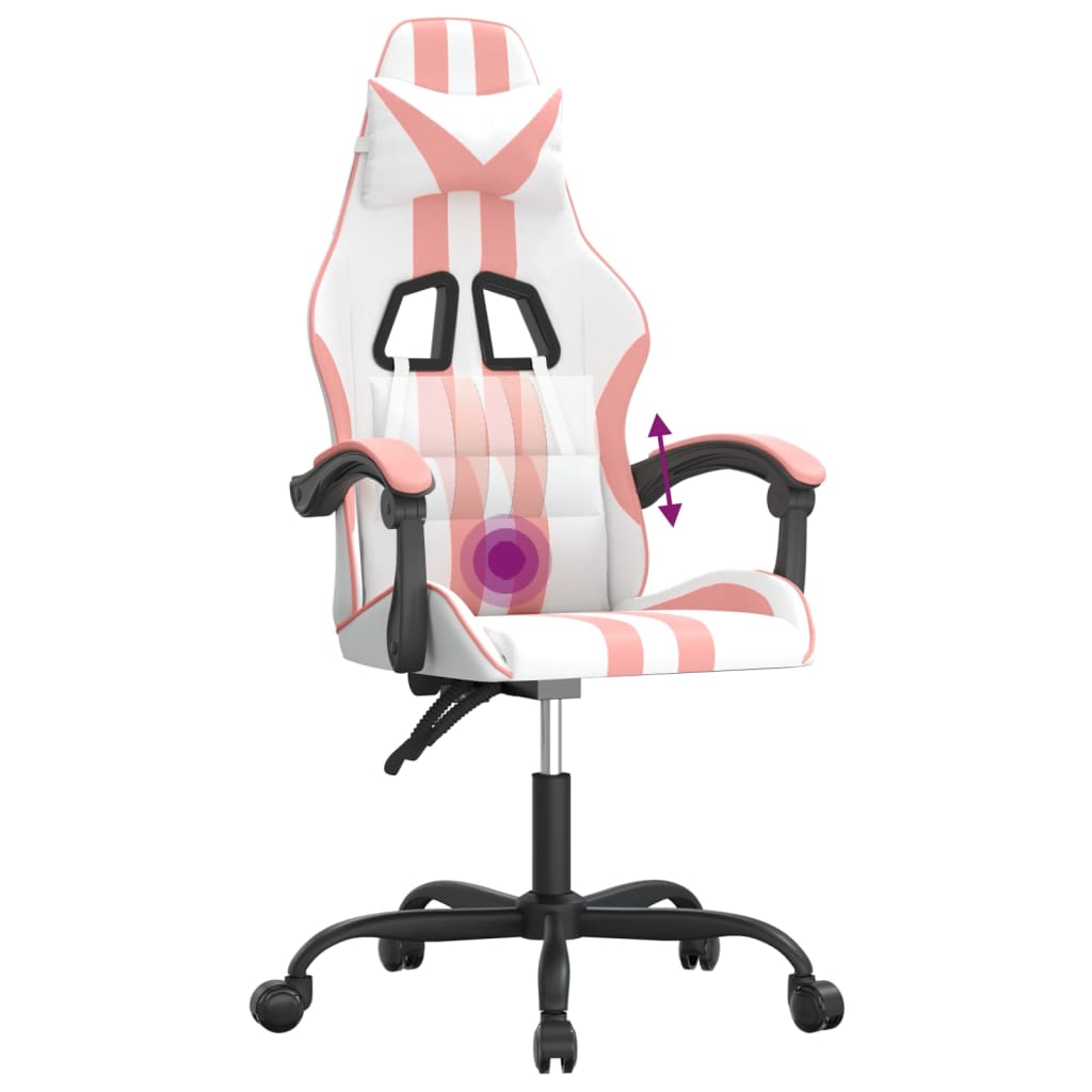 Gaming-Stuhl Drehbar Schwarz und Blau Kunstleder