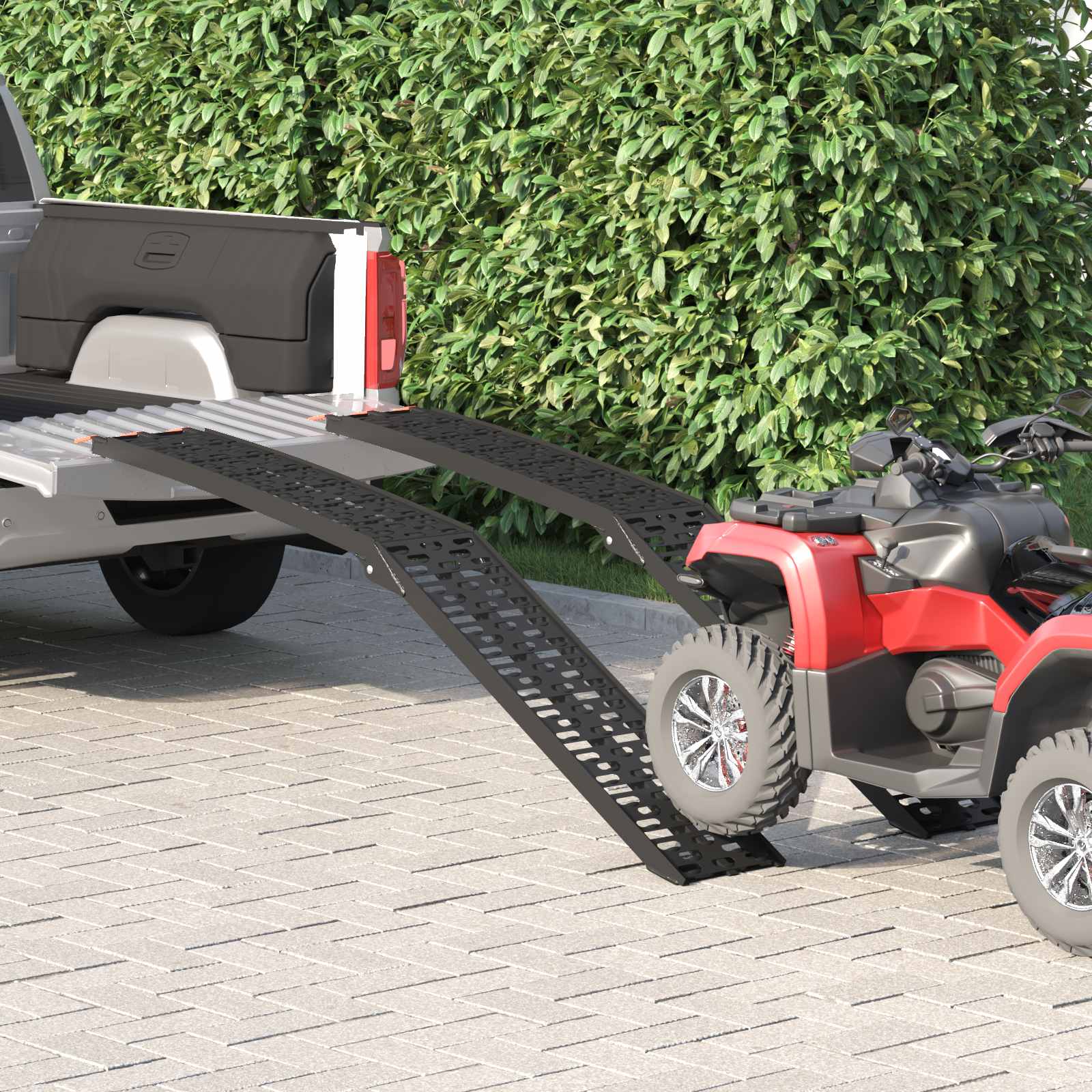 Zusammenklappbare Motorradrampe 340 kg pro Rampe 2 Stk. Silber
