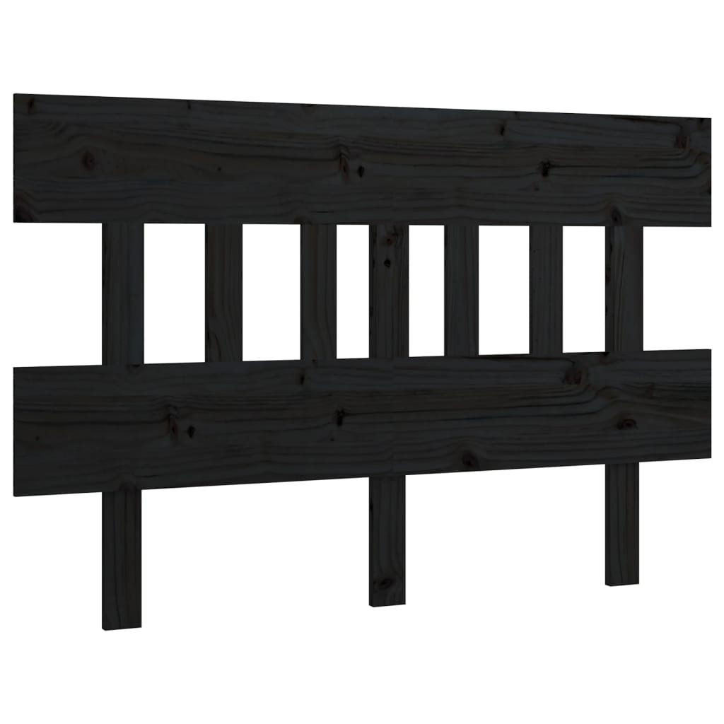 Bett-Kopfteil Schwarz 78,5x3x81 cm Massivholz Kiefer