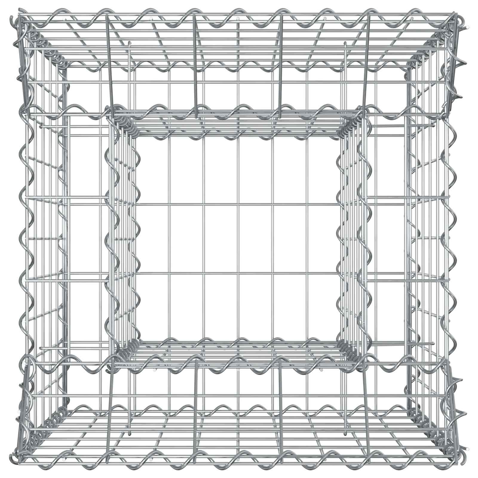 Gabionen-Hochbeet 2 pcs Silber