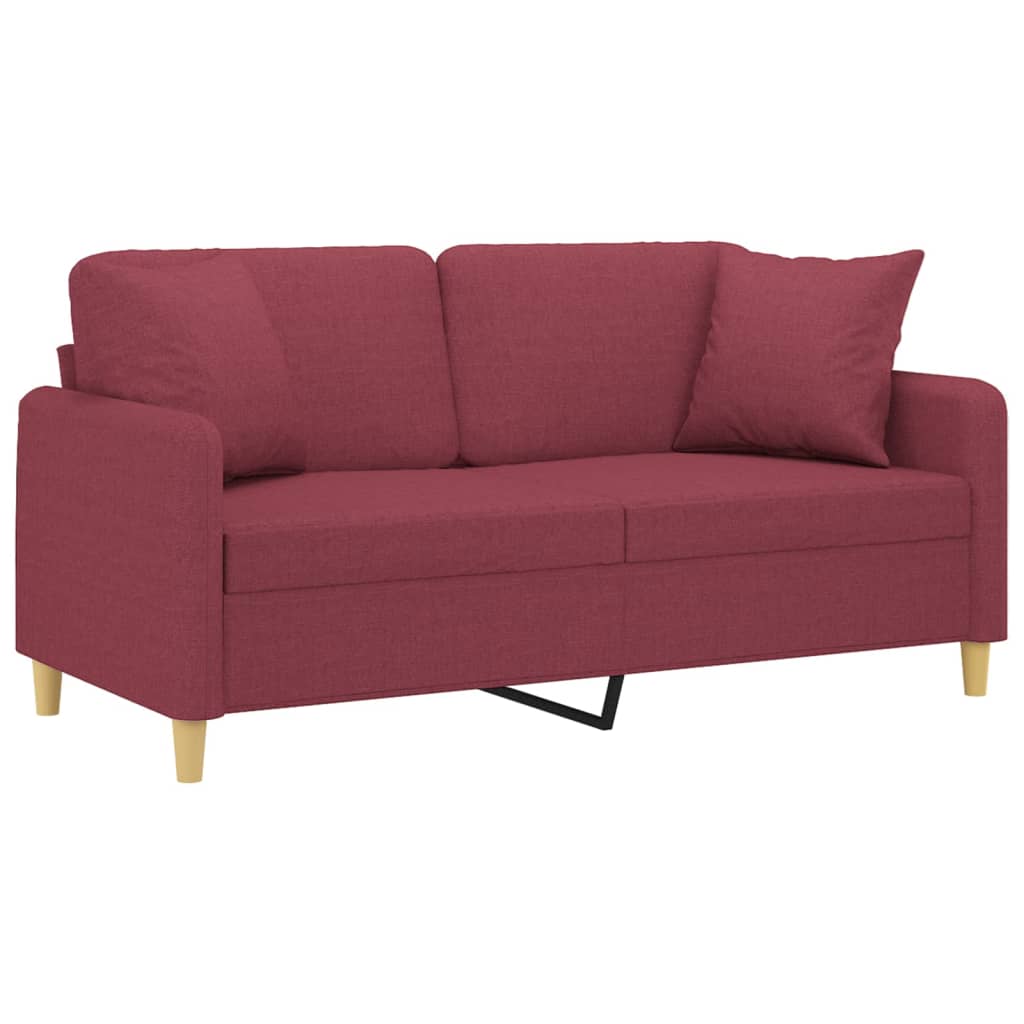 2-Sitzer-Sofa mit Zierkissen Braun 120 cm Stoff