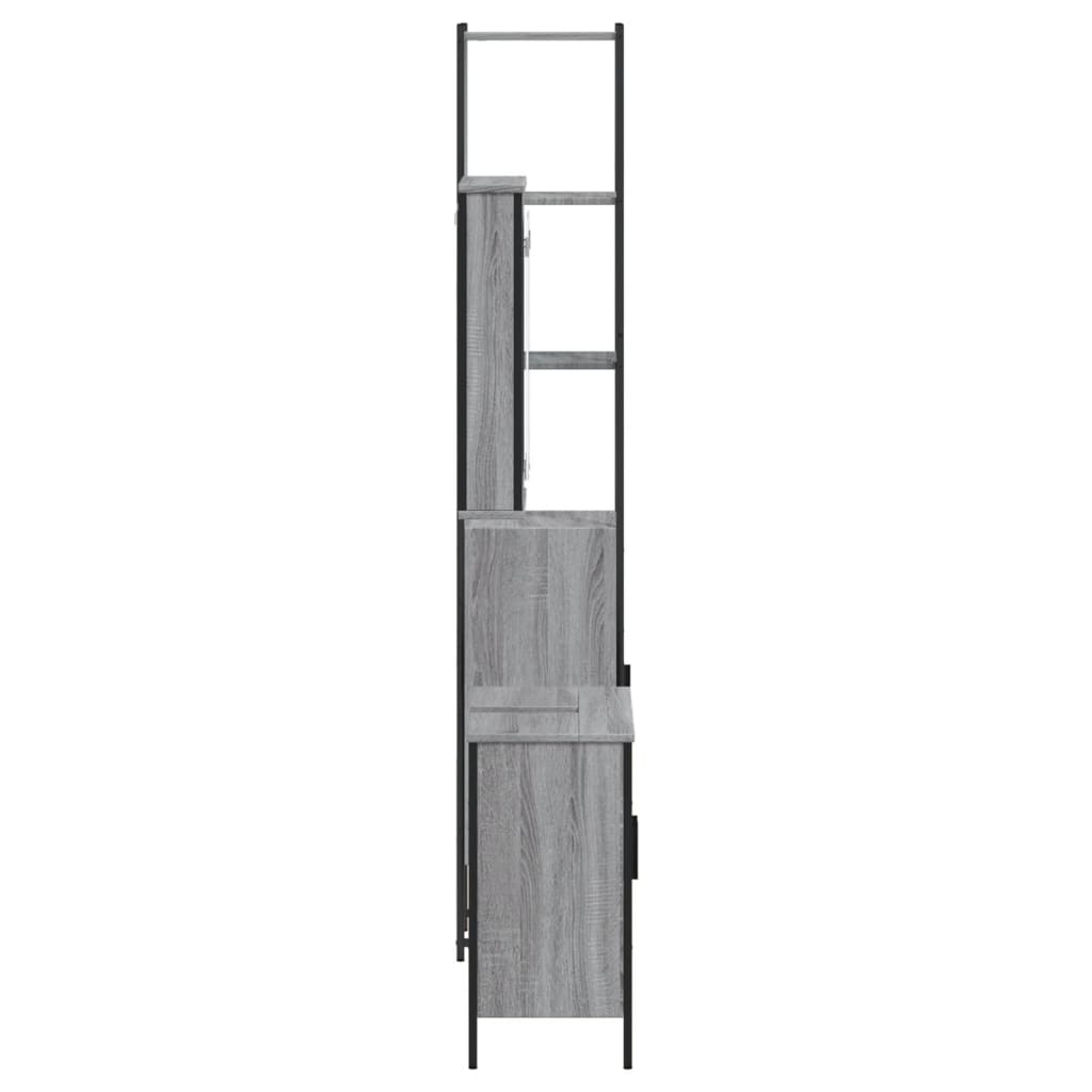 3-tlg. Badmöbel-Set Räuchereiche Holzwerkstoff