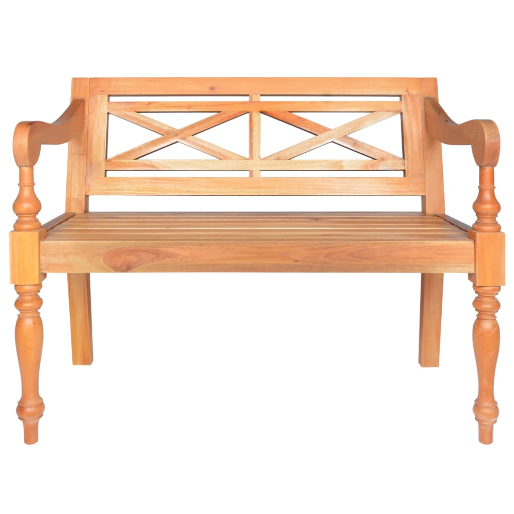 Batavia-Sitzbank 98 cm Mahagoni Massivholz Weiß