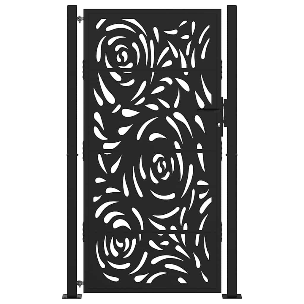 Gartentor Schwarz 100x100 cm Stahl Lichtdesign