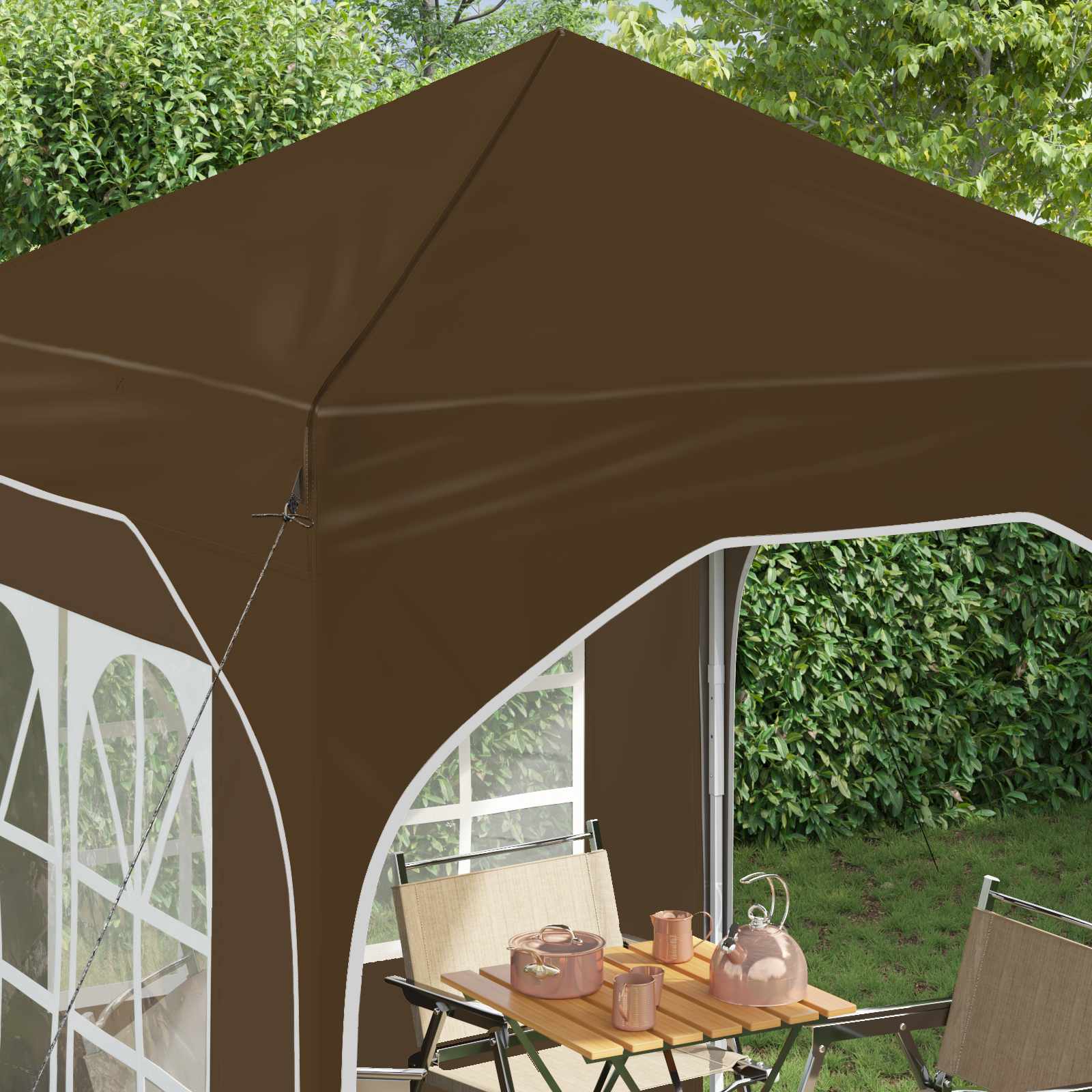 Pop-up Partyzelt 194 x 194 x 245 cm Creme