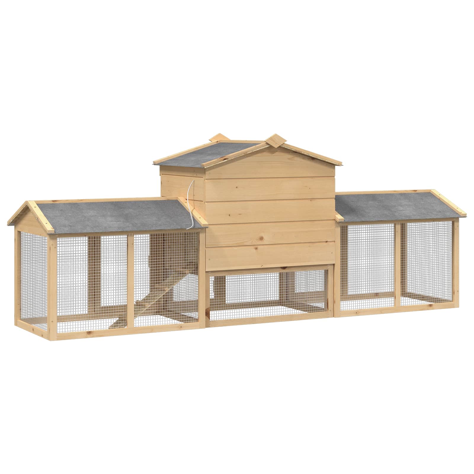 Hühnerunterkunft 2 pcs Braun Massives Kiefernholz