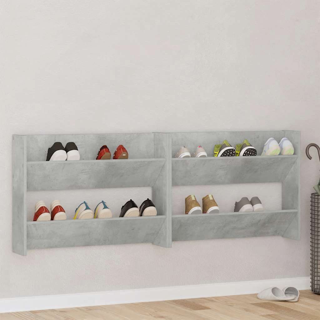 Wand-Schuhschränke 4 Stk. Weiß 60x18x60 cm Holzwerkstoff