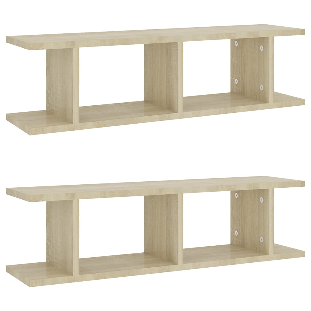 Wandregale 2 Stk. Weiß 75x18x20 cm Holzwerkstoff