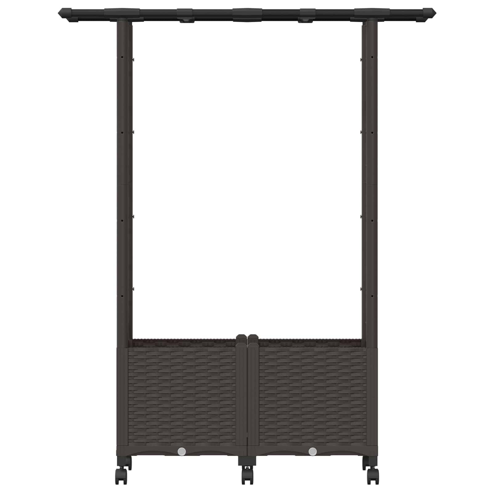 Hochbeet mit Rankgitter und Dach Braun 124 x 40 x 123 cm PP