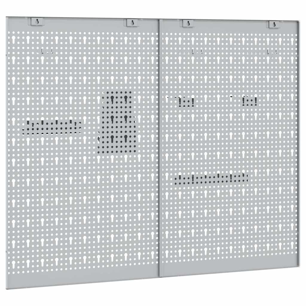 Werkzeugwandpaneel 2 pcs Grau 100 x 1 x 60 cm