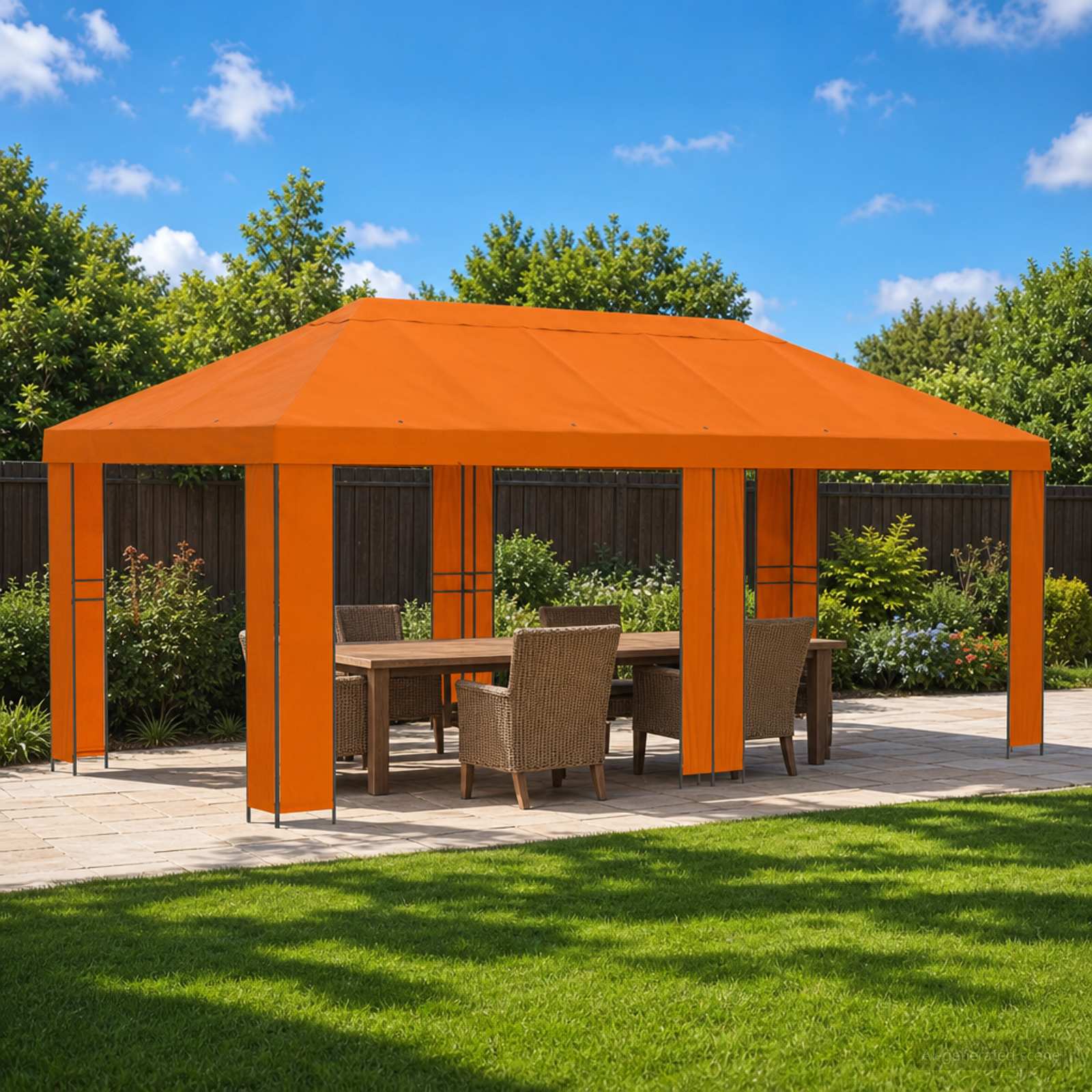 Garten Pavillon 6 x 3 m Beige Polyester und Stahl 190