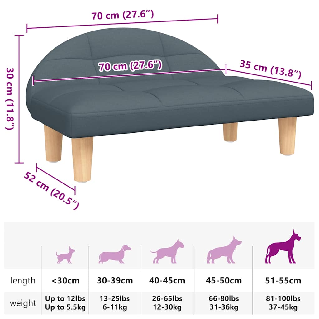 Hundebett Creme 70x52x30 cm Stoff