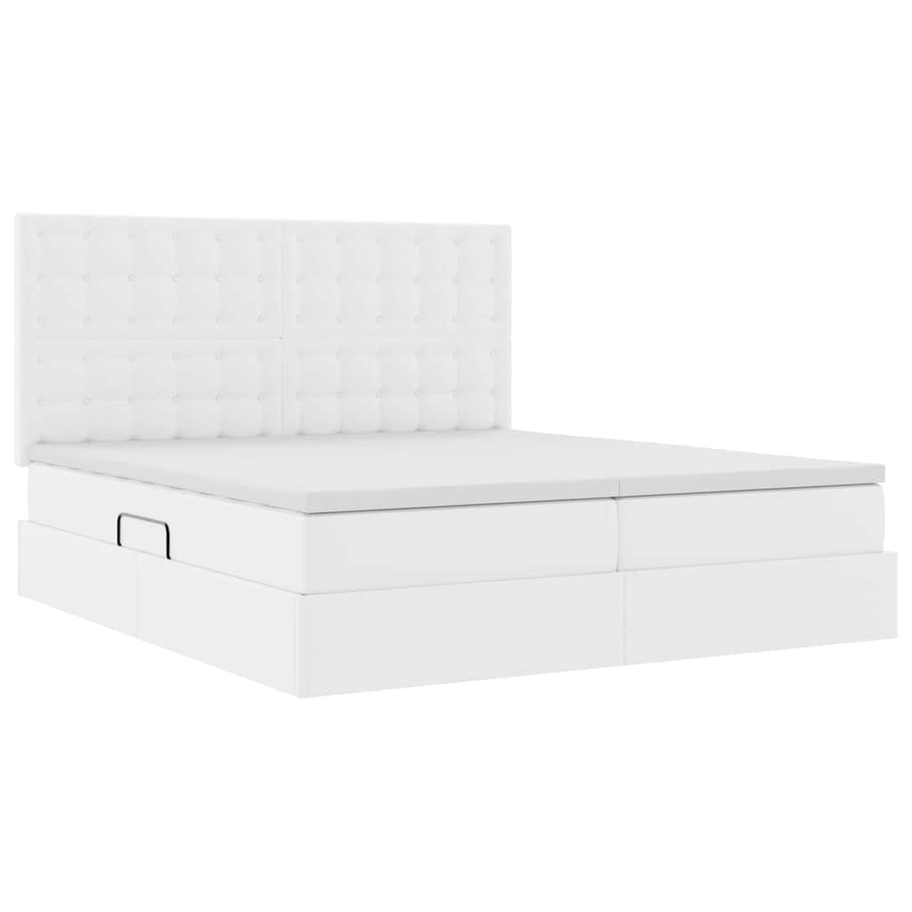 Bett mit Stauraum und LED Schwarz 180 x 200 cm Kunstleder