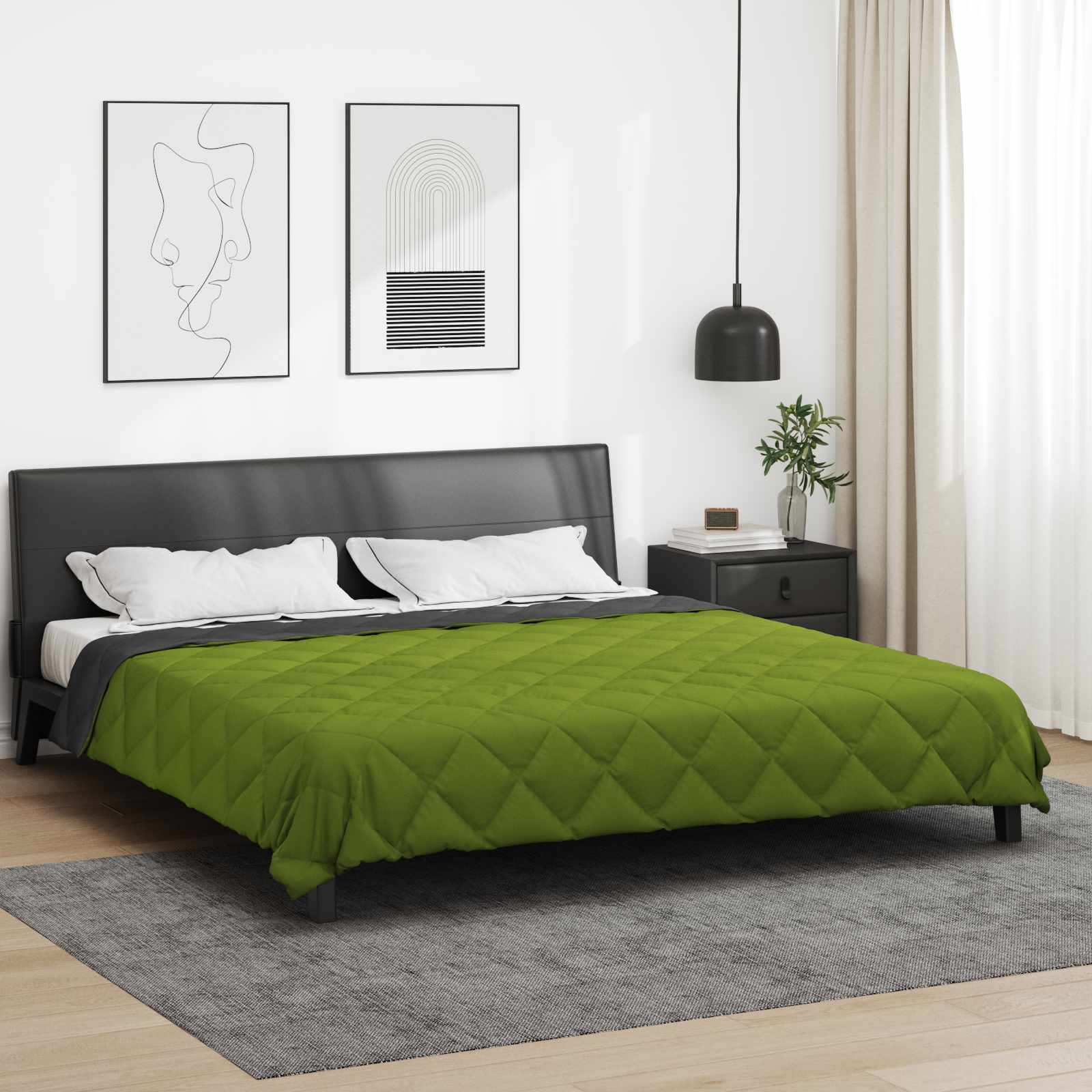 Ganzjahresbettdecke Anthrazit 135 x 200 cm Mikrofaser