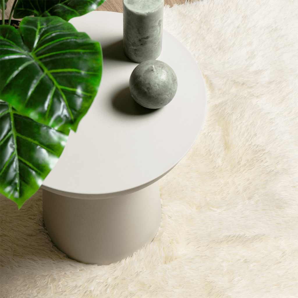 Teppich Shaggy Hochflor NAVARRA Beige 60x100 cm Polyester