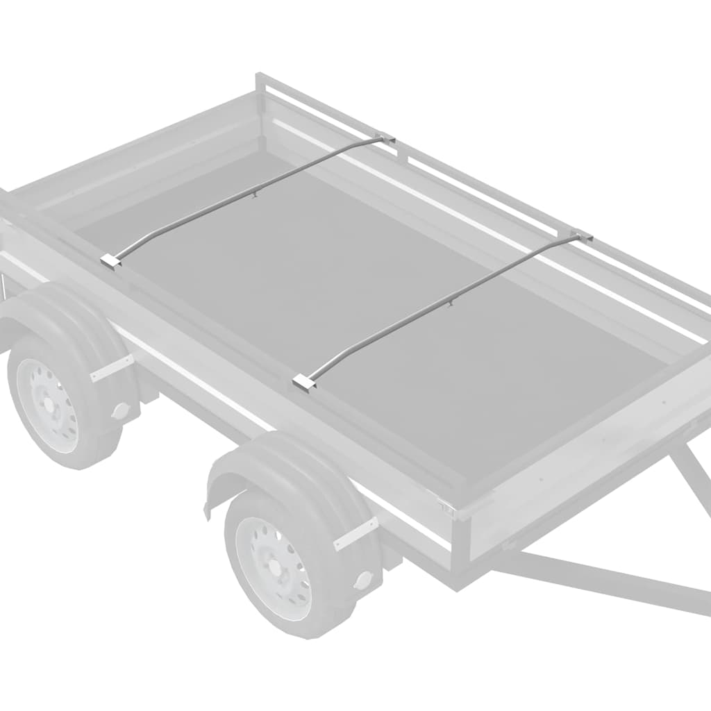 Planehalterung für Anhänger 2 Stk. Silber 102-155 cm Aluminium
