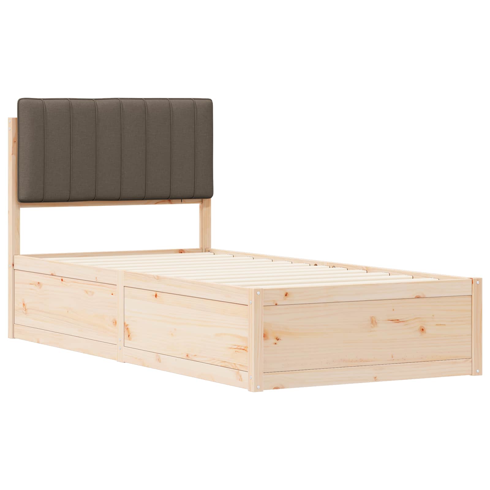 Bettgestell mit gepolstertem Kopfteil Hellgrau 200 x 200 cm