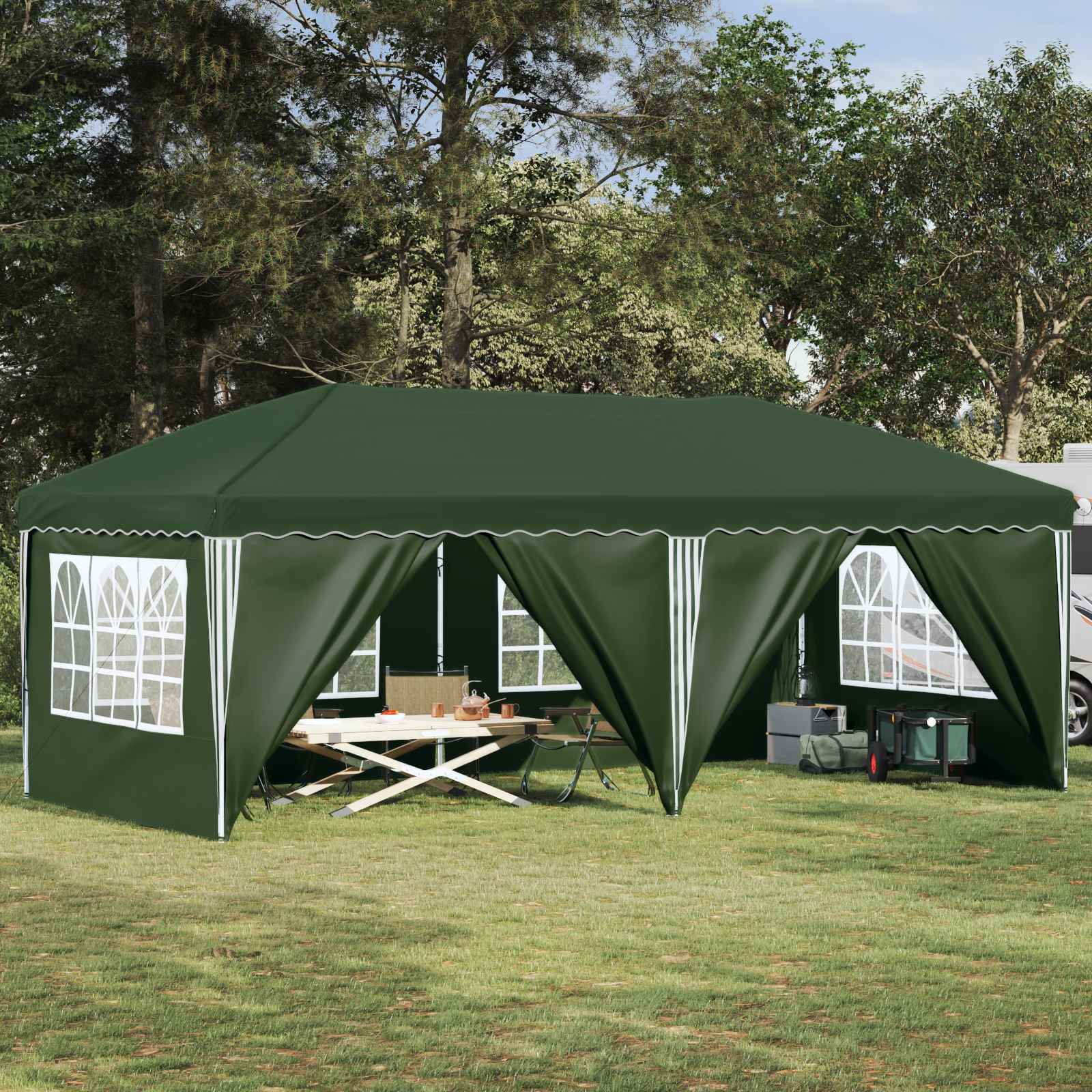 Pop-up Partyzelt 575 x 290 x 245 cm Creme
