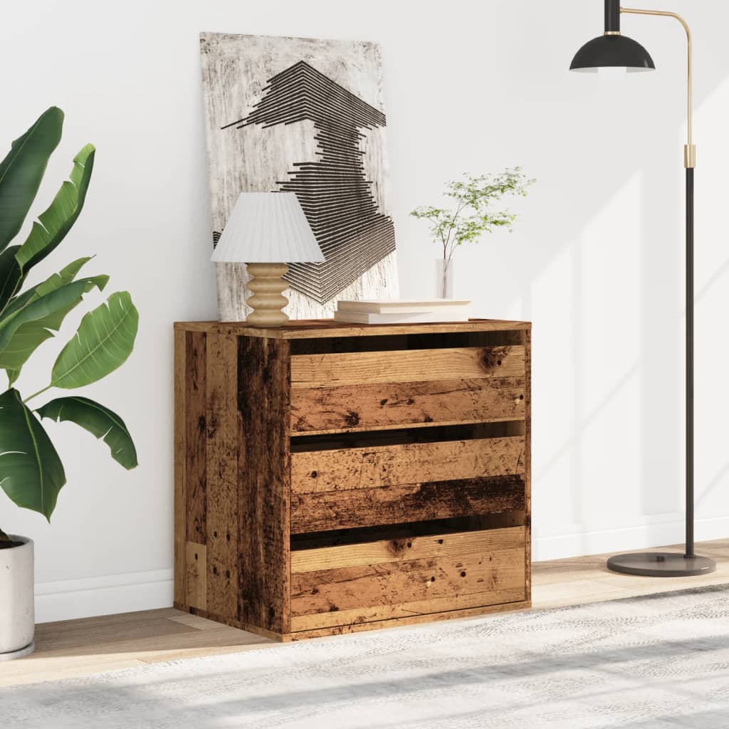 Schubladenschrank Schwarz Eichen-Optik 41 x 40 x 58 cm