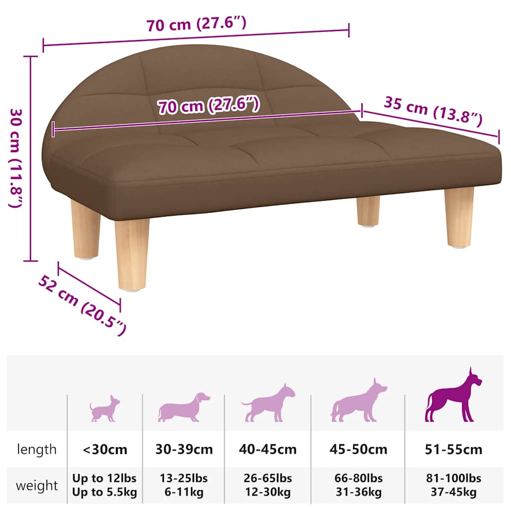 Hundebett Creme 70x52x30 cm Stoff