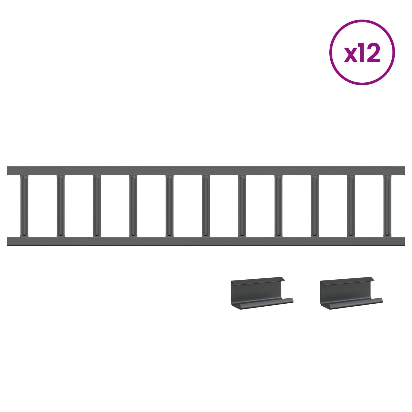 Dachschneeschild Anthrazit 100 x 2,5 x 20 cm Stahl